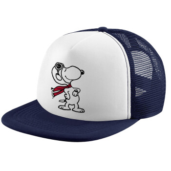 Snoopy ο πιλότος, Καπέλο Ενηλίκων Soft Trucker με Δίχτυ Dark Blue/White (POLYESTER, ΕΝΗΛΙΚΩΝ, UNISEX, ONE SIZE)