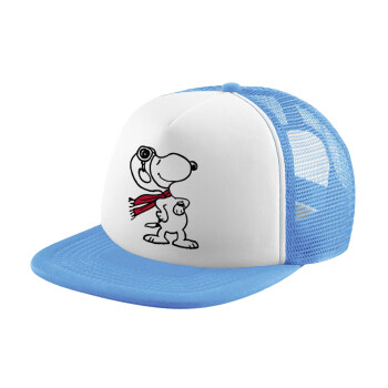 Snoopy ο πιλότος, Καπέλο Soft Trucker με Δίχτυ Γαλάζιο/Λευκό