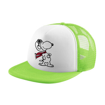 Snoopy ο πιλότος, Καπέλο Soft Trucker με Δίχτυ Πράσινο/Λευκό
