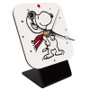 Snoopy ο πιλότος, Επιτραπέζιο ρολόι ξύλινο με δείκτες (10cm)