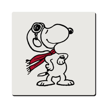 Snoopy ο πιλότος, Τετράγωνο μαγνητάκι ξύλινο 6x6cm