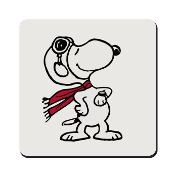 Snoopy ο πιλότος, Τετράγωνο μαγνητάκι ξύλινο 9x9cm