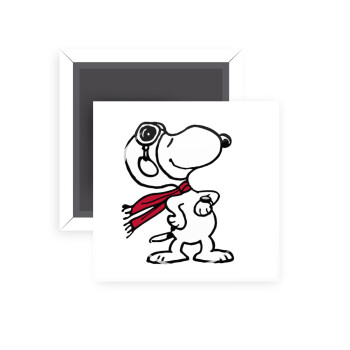 Snoopy ο πιλότος, Μαγνητάκι ψυγείου τετράγωνο διάστασης 5x5cm