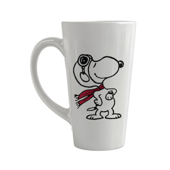 Snoopy ο πιλότος, Κούπα κωνική Latte Μεγάλη, κεραμική, 450ml