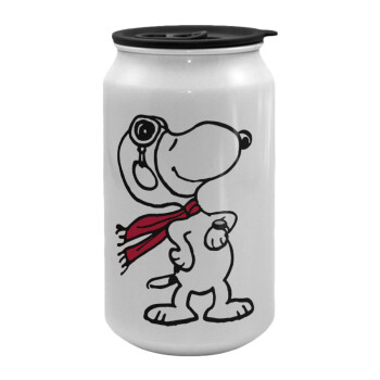 Snoopy ο πιλότος, Κούπα ταξιδιού μεταλλική με καπάκι (tin-can) 500ml