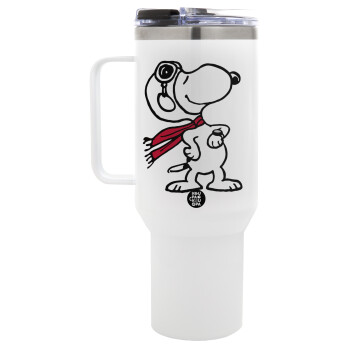 Snoopy ο πιλότος, Mega Stainless steel Tumbler with lid, double wall 1,2L