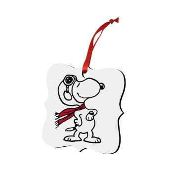 Snoopy ο πιλότος, Στολίδι Χριστουγεννιάτικο στολίδι polygon ξύλινο 7.5cm