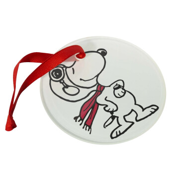 Snoopy ο πιλότος, Χριστουγεννιάτικο στολίδι γυάλινο 9cm