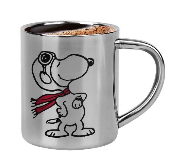 Snoopy ο πιλότος — Κουπάκι μεταλλικό διπλού τοιχώματος για espresso (220ml)