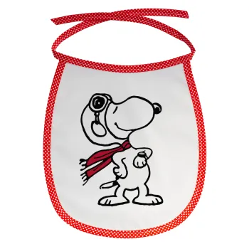 Snoopy ο πιλότος, Σαλιάρα μωρού αλέκιαστη με κορδόνι Κόκκινη