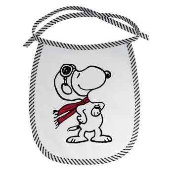 Snoopy ο πιλότος, Σαλιάρα μωρού αλέκιαστη με κορδόνι Μαύρη