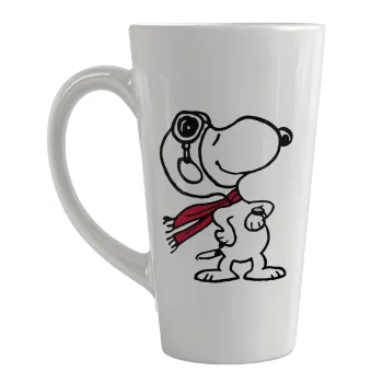 Snoopy ο πιλότος, Κούπα κωνική Latte Μεγάλη, κεραμική, 450ml