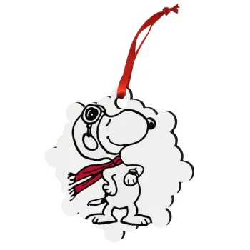 Snoopy ο πιλότος, Στολίδι Χριστουγεννιάτικο στολίδι snowflake ξύλινο 7.5cm