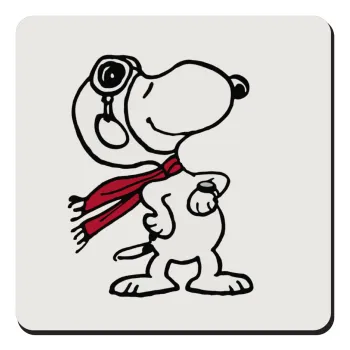 Snoopy ο πιλότος, Τετράγωνο μαγνητάκι ξύλινο 9x9cm