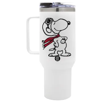 Snoopy ο πιλότος, Mega Tumbler με καπάκι, διπλού τοιχώματος (θερμό) 1,2L
