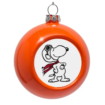 Snoopy ο πιλότος, Orange Christmas tree ornament bauble 8cm