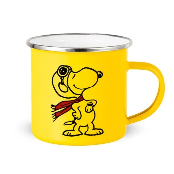 Snoopy ο πιλότος, Yellow Enamel Metallic Cup 360ml
