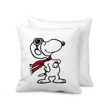Snoopy ο πιλότος, Μαξιλάρι καναπέ 40x40cm περιέχεται το  γέμισμα