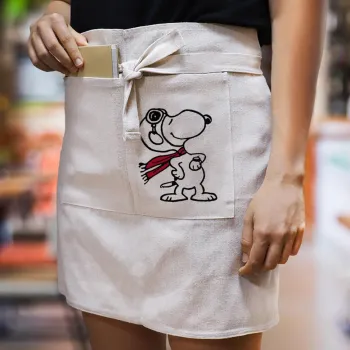 Snoopy ο πιλότος, Ποδιά Μέσης με διπλή τσέπη Barista/Bartender, Beige