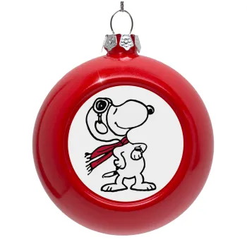 Snoopy ο πιλότος, Red Christmas tree ornament bauble 8cm