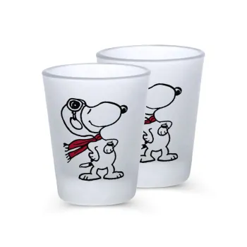 Snoopy ο πιλότος, Σφηνοπότηρα γυάλινα 45ml του πάγου (2 τεμάχια)