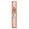 Easter Set, wooden keychain & scented flat Easter candle (30cm) (PINK)