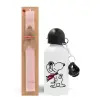 Easter Set, metallic aluminum bottle (500ml) & aromatic flat Easter candle (30cm) (PINK)