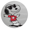 Snoopy καρδούλα, Επιφάνεια κοπής γυάλινη στρογγυλή (30cm)