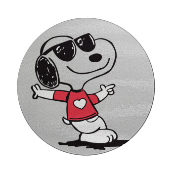 Snoopy καρδούλα, Επιφάνεια κοπής γυάλινη στρογγυλή (30cm)