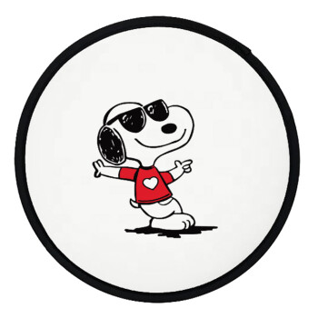Snoopy καρδούλα, Βεντάλια υφασμάτινη αναδιπλούμενη με θήκη (20cm)