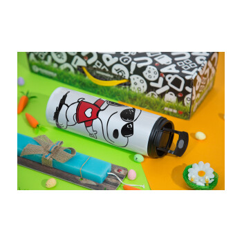 Snoopy καρδούλα, Easter candle,Travel Tumbler 2 Lids, with metal straw & cleaning brush & aromatic flat candle (30cm) (BLUE)