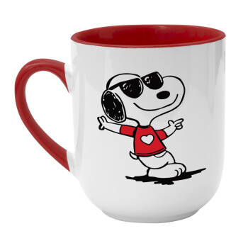 Snoopy καρδούλα, Κούπα κεραμική tapered 260ml