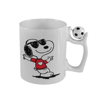Snoopy καρδούλα, Κούπα με μπάλα ποδασφαίρου , 330ml