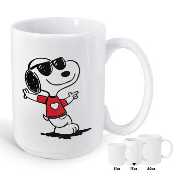 Snoopy καρδούλα, Κούπα Mega, κεραμική, 450ml