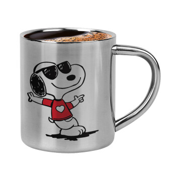 Snoopy καρδούλα, Κουπάκι μεταλλικό διπλού τοιχώματος για espresso (220ml)