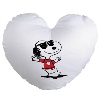Snoopy καρδούλα, Μαξιλάρι καναπέ καρδιά 40x40cm περιέχεται το  γέμισμα