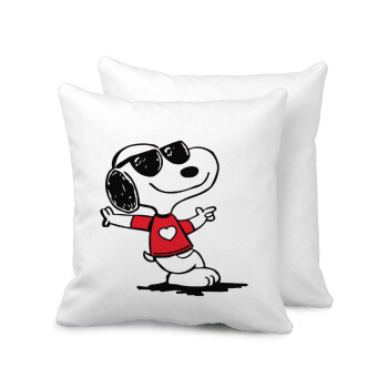 Snoopy καρδούλα, Μαξιλάρι καναπέ 40x40cm περιέχεται το  γέμισμα