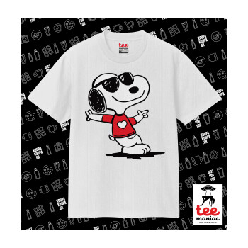 Snoopy καρδούλα, Κλασικό T-Shirt, διπλής ραφής, χωρίς πλευρικές ραφές ΛΕΥΚΟ από 100% βαμβάκι. Vegan & OEKO-TEX πιστοποιημένο.