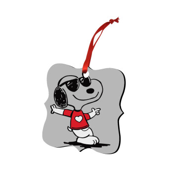 Snoopy καρδούλα, Στολίδι Χριστουγεννιάτικο στολίδι polygon ξύλινο 7.5cm