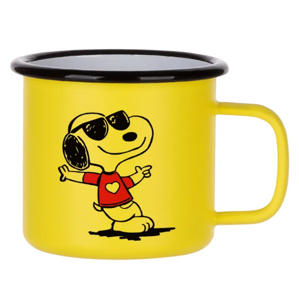 Snoopy καρδούλα — Κούπα Μεταλλική εμαγιέ ΜΑΤ Κίτρινη 360ml