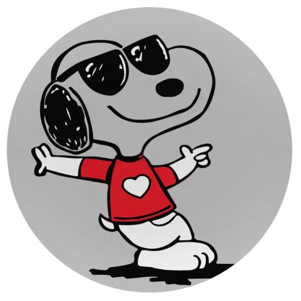 Snoopy καρδούλα — Mousepad Στρογγυλό 20cm