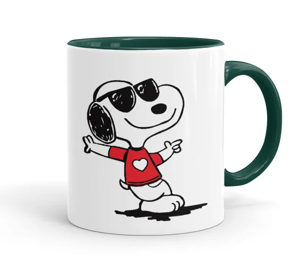 Snoopy καρδούλα — Mug colored green, ceramic, 330ml