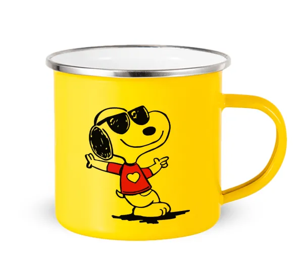 Snoopy καρδούλα — Yellow Enamel Metallic Cup 360ml