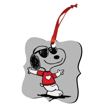 Snoopy καρδούλα, Στολίδι Χριστουγεννιάτικο στολίδι polygon ξύλινο 7.5cm