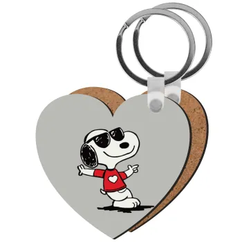 Snoopy καρδούλα, Μπρελόκ Ξύλινο καρδιά MDF