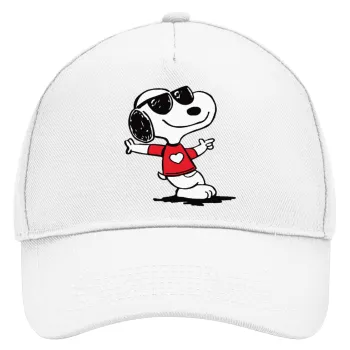 Snoopy καρδούλα, Καπέλο Ενηλίκων Baseball, Drill, Λευκό (100% ΒΑΜΒΑΚΕΡΟ, ΕΝΗΛΙΚΩΝ, UNISEX, ONE SIZE)