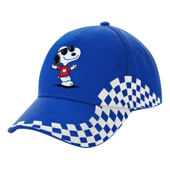 Snoopy καρδούλα, Καπέλο Ενηλίκων Ultimate ΜΠΛΕ RACING, (100% ΒΑΜΒΑΚΕΡΟ DRILL, ΕΝΗΛΙΚΩΝ, UNISEX, ONE SIZE)