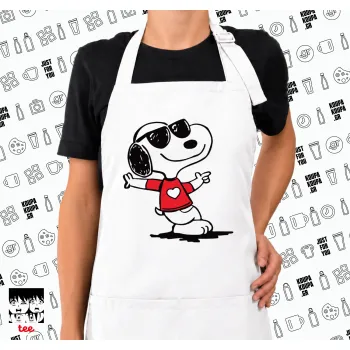 Snoopy καρδούλα, Ποδιά μακριά Σεφ ολόσωμη με τσέπες white (ΕΝΗΛΙΚΩΝ)