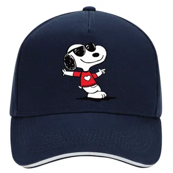 Snoopy καρδούλα, DRILL Adult Ultimate Hat BLUE/WHITE, (100% COTTON, ADULT, UNISEX, ONE SIZE)