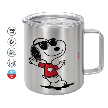 Snoopy καρδούλα, Κούπα Ανοξείδωτη διπλού τοιχώματος 300ml